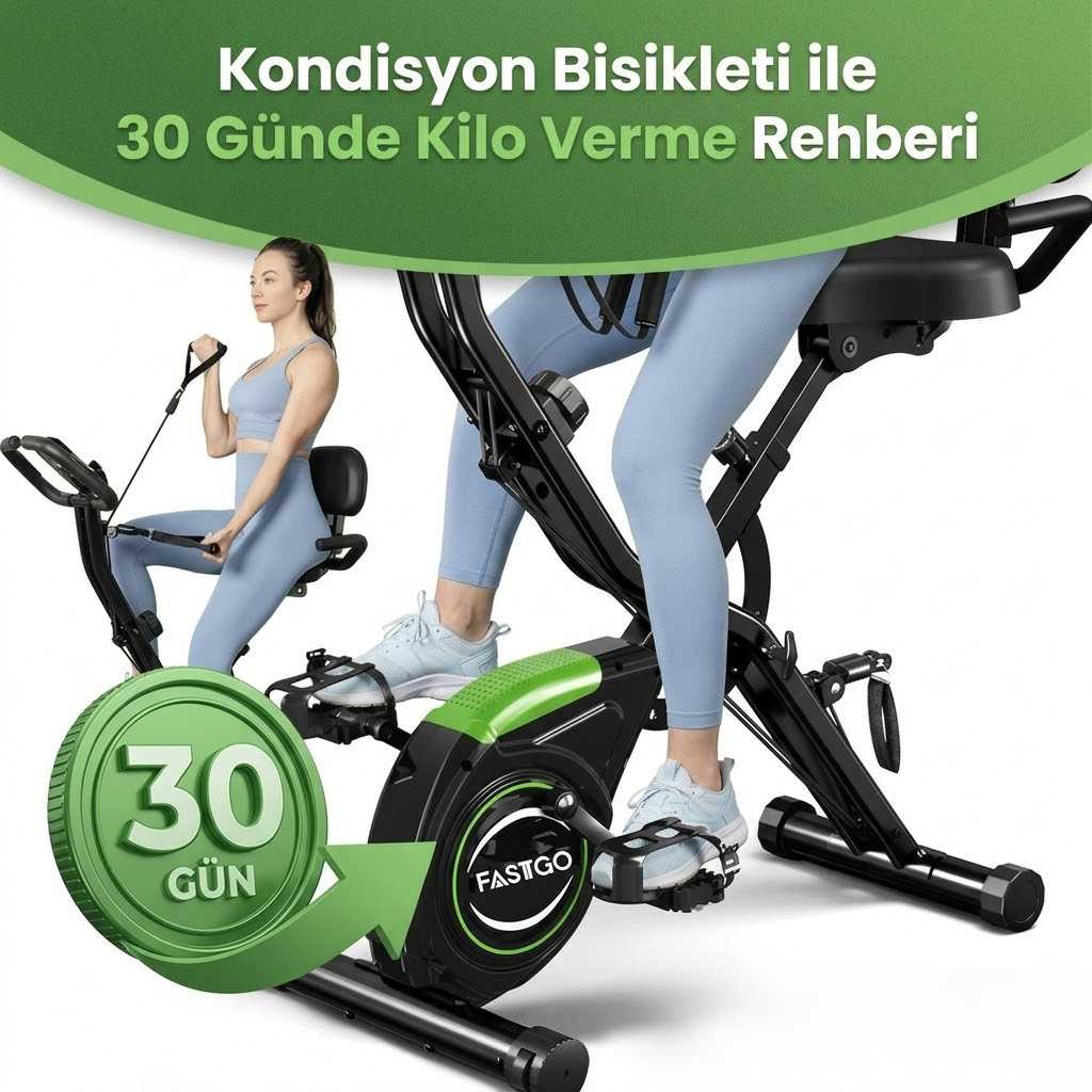 kondisyon bisikleti ile 30 günde kilo verme için evde yapılan kardiyo egzersizi