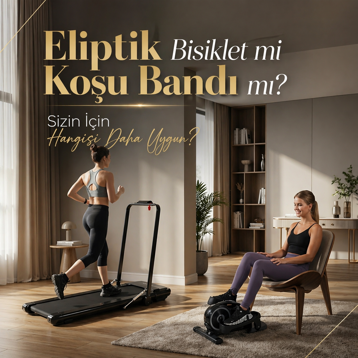 eliptik bisiklet ve koşu bandı ile evde kardiyo egzersizi karşılaştırması